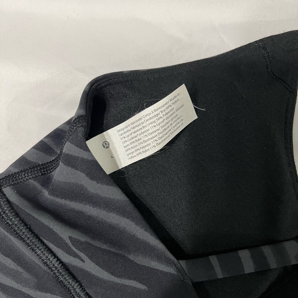 Lululemon Energy Bra Long Line Le Tigre Camo Deep Coal - Picture 3 of 3